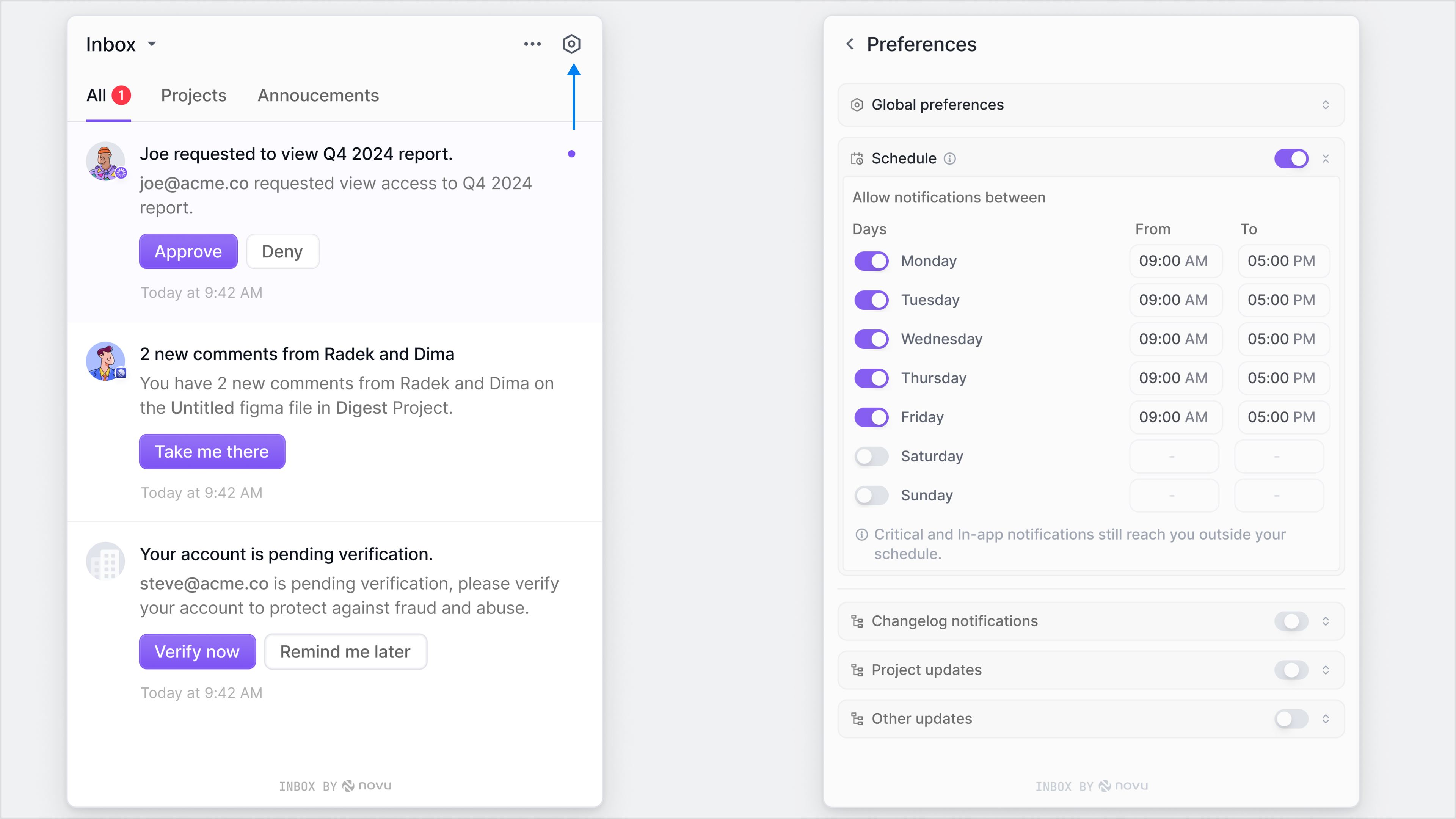 Manage schedule